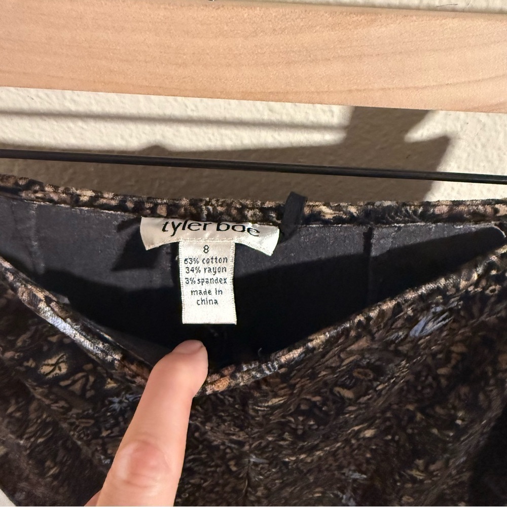 Tyler Boe Velvet Black and Brown Patterned Trousers - Picture 4 of 4